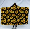 Sunflower Hooded Blanket Kids Fleece Blanketter Kasta filt Vinter bäddsoffa Supply Tillbehör Julklapp Leopard Tie Dye 18 Design DW4278