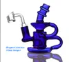 5,5-Zoll-Glassprudler Wasserpfeifen Recycler Shisha Bong Rauchen Glaspfeife Wasserpfeifen Bubbler 14 mm dicke Bongs mit Banger