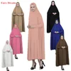 Kvinnor Muslim Abaya Marockansk Dubai Turkiet Jubah Ilamisk Kläder Svart Rosa Blå Lila Vit Hijab Dress Kaftan Robe Musulman