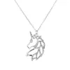 Unicorn halsband hänger trendiga smycken för kvinnor diamant djur collares initial halsband kvinnor dam smycken gåva