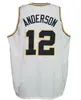 Basketbal Jersey College Georgia Tech Kenny 12 Anderson Net 7 Throwback Jersey Stitched Borduurwerk Custom White Blue Size S-5XL