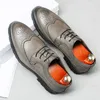 Brogues Men Dress Shoes Leather Black Oxford Shoes Men Blue Party Shoes Men Italian Fashion Scarpe Uomo Eleganti Schoenen Mannen