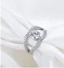 New Man 18K Gold Plated Ring Top Quality Crystal Classical Cubic Wedding Rings For Women 2ct White Zirconia ring Dropshippin268T
