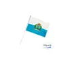 San Marino ręka trzymająca macha flaga i baner odkryty kryty, tkanina poliestrowa, tworzyć własne flagi
