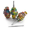 Grenade Silicone Neactar collecter des kits Grenade Silicone avec pointe en acier inoxydable dabber tuyaux à main plates-formes pétrolières tuyau de bang en verre