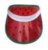 Watermelon Summer Pvc Plastic Visor Cappelli da sole Rainbow Outdoor Empty Beach Hat Protection Caps 12PCSlot2788007