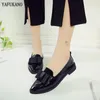Shoes Women Pumps Fashion Bowknot Shiny Patent Leather Block Chunky Low Heels Single Woman Pointed Toe Zapato Mujer
