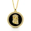 Collier mode-Hip-hop pour hommes déclaration tête de Jésus pendentif couleur or mosaïque zircon chaîne de colle Steampunk bijoux de haute qualité