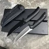 Utomhusöverlevnad Rak kniv D2 Svart / satin Tanto Blade Full Tang G10 Handle Fixed Blades Knives With Kydex