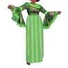 Мода Flare Рукава Африканские Платья для Женщин Осень Элегантное Длинное Платье Распечатать Хлопок Макси Платье Частный пользовательский Плюс Размер WY1295