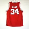 Hommes University 34 Len Bias Jerseys 1985 Maryland Terps College Maillots de basket-ball pour les fans de sport Respirant Équipe Couleur Rouge Blanc Jaune