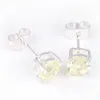 Luckyshine Semestergåva Smycken 5 mm Runda Brasilianska Citrin Silver Kvinnor CZ Bröllop Bright Stud Earing Piercing 30 Pare E0190