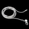 Дешевые оптовая продажа 925 стерлингового серебра 2 мм гладкие змеиные веревки цепи ожерелья для женщин мужчины мода ювелирные изделия в массовом размере 16-24 дюйма