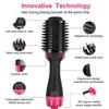 Professional One Step Secador de cabelo escova volumizer 2 em 1 alisador e curling Hot Air Curling ferro Rotating Rollers Comb