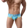 Mode-Gros-Sexy hommes gays sous-vêtements Stripe Culottes Marque Sous-vêtements Haute Qualité bikini respirant Boxers Hommes Shorts vêtements pour hommes