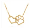 Jewelry Fashion Dog Paw Heart Pendant Necklace European and American Alloy Short Ornament WY382