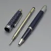 Promotion 163 stylo à bille bleu et argent stylos à bille roulante papeterie de bureau exquise stylos à encre 07mm pour cadeau d'anniversaire sans boîte 5765496