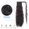 Natural Black Brown Body Wave Индийский 10 до 22-дюймовые 140g Плетение Волнистые Curly Расширение Wrap кулиской хвостик Virgin Remy волос