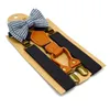 Bretelle per bambini Gentleman ragazzi 4 bretelle con clip elastiche a forma di Y bretelle regolabili durevoli cinture elastiche + papillon a righe set 2 pezzi Y2591