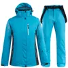 Парные лыжные куртки и штаны для мужчин и женщин, лыжный костюм, комплекты для сноуборда, теплая, ветрозащитная, непромокаемая, зимняя уличная одежда для снега1