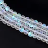 A+ Matte White AB Frosted Austrian Crystal Round Beads For Jewelry Making 6 8 10 12mm Glitter MoonStone Beads Diy Bracelet