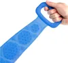 Double sided Silicone bathing towel brush belt long strip back rubbing bath towels exfoliate device JXW635