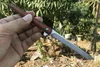 Hot!! Ball Bearing Pocket Flipper Folding Knife D2 Satin Tanto Point Blade Rosewood Handle EDC Knives With Leather Sheath