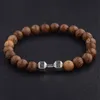 Amader Hot Mannen Natuurlijke Houten Kralen Cross Armbanden Onyx Meditatie Gebed Bead Armband Dames Houten Yoga Sieraden Homme