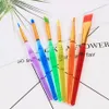 Hela 6 pinnar Transparent DIY Children Watercolor Brush Colorful Rod målning Borsta Hållbara barn Soft Brush Drawing Pen DH1205175432