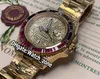 Роскошный новый GMT II 116759 SAru-78209 116758 SA автоматические мужские часы золото Гипсофила циферблат Черный / Розовый бриллиантовый безель Сапфир SS группа часы
