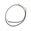 1.5mm Cuir Chaîne Collier Cordon Cire Noire Corde Fil pour Pendentif DIY Cadeau Fabrication de Bijoux Accessoires avec Fermoir Homard 18 Pouces