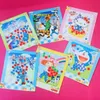 Barn DIY -knapp ritning leksak klistermärken målarbok för barn utbildning bild handgjorda pasta målning hel3663802