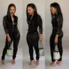 Blendende Vergoldung Frauen Jumpsuit Reißverschluss Rollerck Langarm Romper Club Party Overalls Weibliche Jumpsuit Plus Größe 3XL