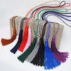 New Designer Long Tassel Pendant Necklaces High Quality Artificial Crystal Bead Chain Necklaces for Women 10 Colors