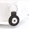 Round PU Leather Snap Button Keychain 8 Colors Key Rings fit DIY 18MM Snap Jewelry