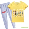 2pcslot Stranger Things T-shirt et pantalon pour enfants, 2 pièces en coton, confortable et respirant, col rond, manches courtes, AMIS NE LIEZ PAS Enfants C3544887