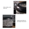 실린더 중국 등불 모양 캔들 홀더 중공 아웃 웨딩 스파 레이키 아로마 테라피를위한 빈티지 블랙 메탈 차 라이트 램프