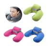 Inflável U-Shape Neck Pillow Air almofada macia Descanso para Cabeça Compact vôo plano de Viagem 4 cores AAA198