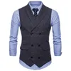 Custom Made Hot Sell Groom Brytyjskie Kamizelki Pojedyncze Breasted Podwójne Męskie Kamizelki Plaid Slim Casual Wedding Party Bridesgroom Kamizelka