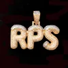 Nouveaux hommes nom personnalisé collier lettres pendentif glace CZ pierre Stock Rock Street Hip Hop bijoux 20 ''chaîne de corde