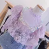 2020 Spring New Girls039 Beaded Mesh Top Lace Top Shirt Bottom Y2007043621171