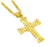 Hot Hip Hop Cross Naszyjnik z 70 cm Curban Chain dla mężczyzn i kobiet miedzi lukierki naukowe cyrkon bling biżuteria