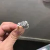 Partihandelskreativ ring för Pandora 925 Sterling Silver CZ Diamond Glitter Bouquet Ring Damer Modevaror med originallåda