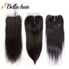 Top Lace Closure Human Virgin Hair Closure 4x4 Silky Straight Free Middle Three Part Way