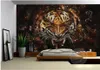 3d wallpaper custom po mural Hand drawn oil painting tiger roar background Home improvement living room wallpaper for walls 3 d6669053