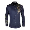 2019 Autumn Men Shirt Slave Longa Asia Tamanho S-5xl Flores Camisa Men Fashion Casuais Casuais Camisetas