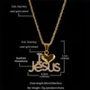 Bling Zirkonia Jesus Anhänger Halskette für Männer Iced Out vergoldete Buchstaben Halsketten Herren Gold Hip Hop Designer Markenschmuck