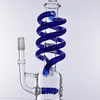 12,2 inch Waterpijpen Dubbele Helix Buizen Inline Prec Glazen Water Bongs met 14mm Mannelijke Kom voor Roken