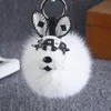 Fox Fur Rabbit Fur Ball Keychain Fashion Pom Pom Key Chain Bunny Toy Keyring 9cm Ball Toye Car Charm Bag Car Pendant Jewelry