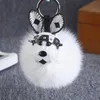 Futro Fox Fur Ball Brelok Brelok Moda Pom Pom Pomnik Łańcuch Bunny Zabawki Keyring 9 CM Ball Toye Car Charm Torba Car Wisiorek Biżuteria